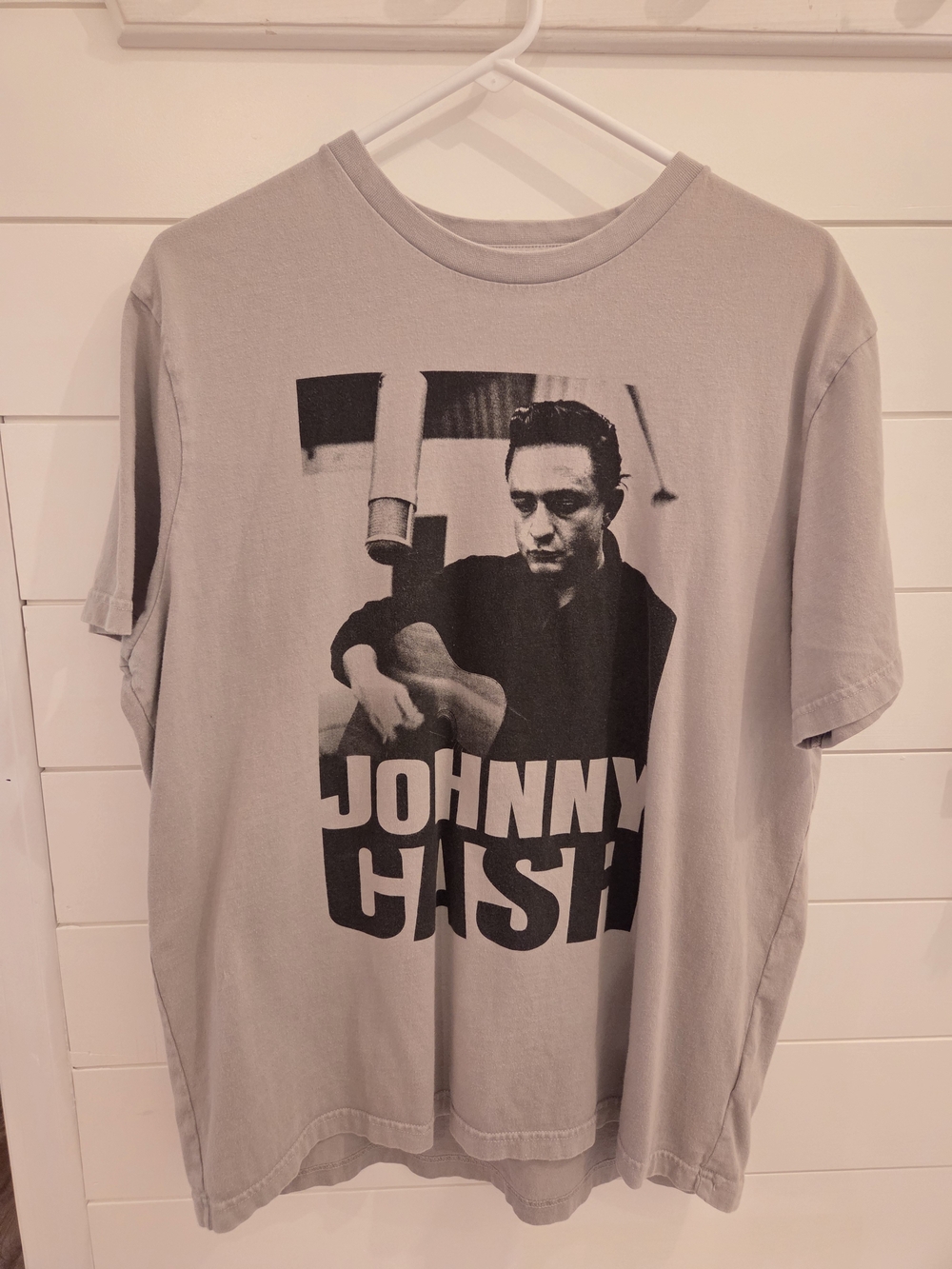 Men's Light Gray Graphic Band Tee - Short Sleeve Crew Neck